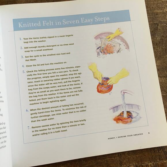 Knit One, Felt Too 25 Knitted Felted Patterns Bag Hat Slippers Pillow Socks Yarn - Picture 10 of 10